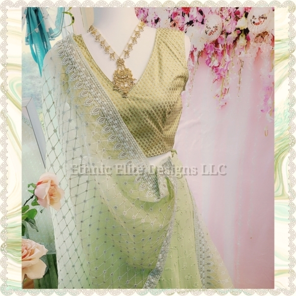 New boutique Sabyasachi inspired Lehenga Choli- Georgette Lehenga-blouse… - Picture 6 of 10